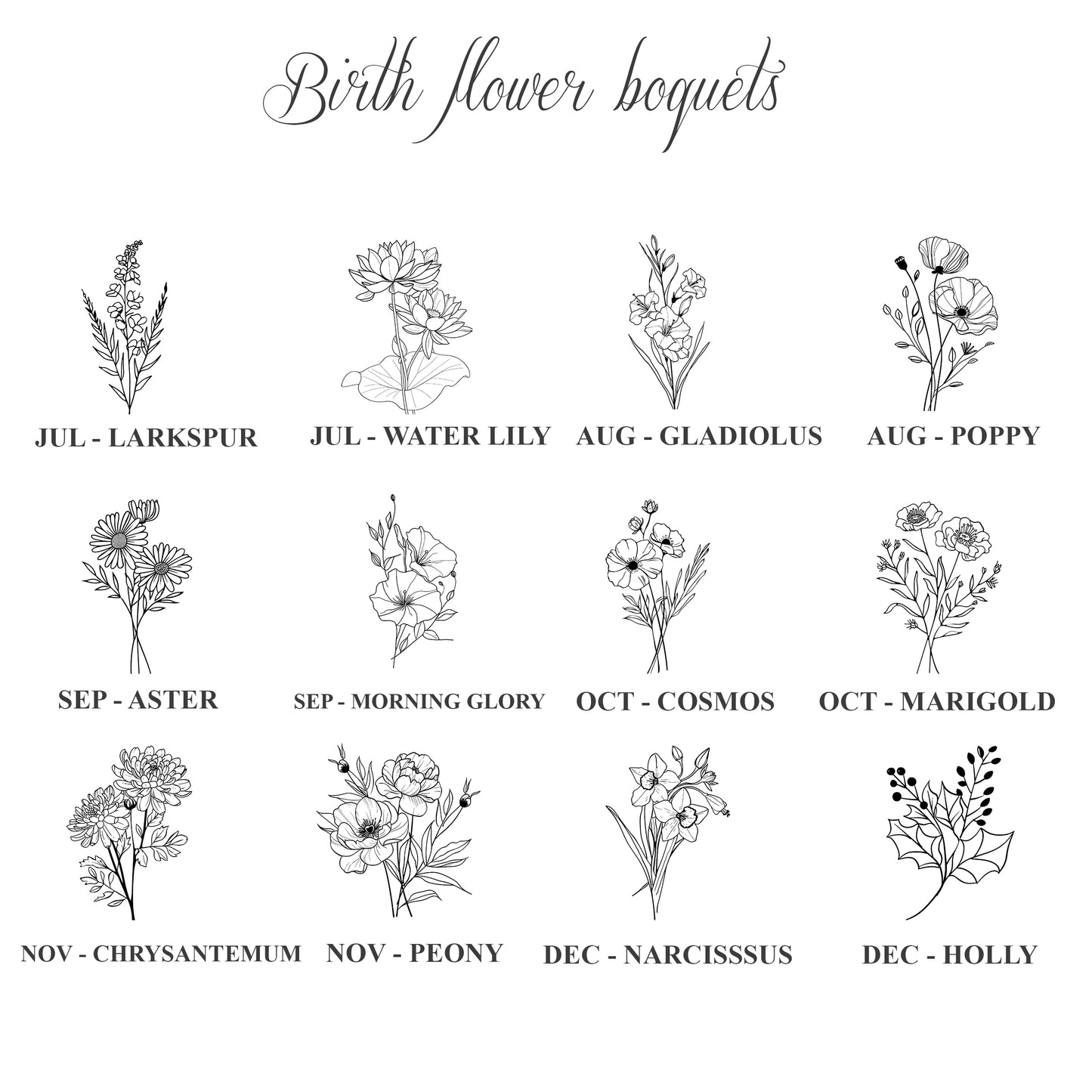 Personalized Birth flower bracelet