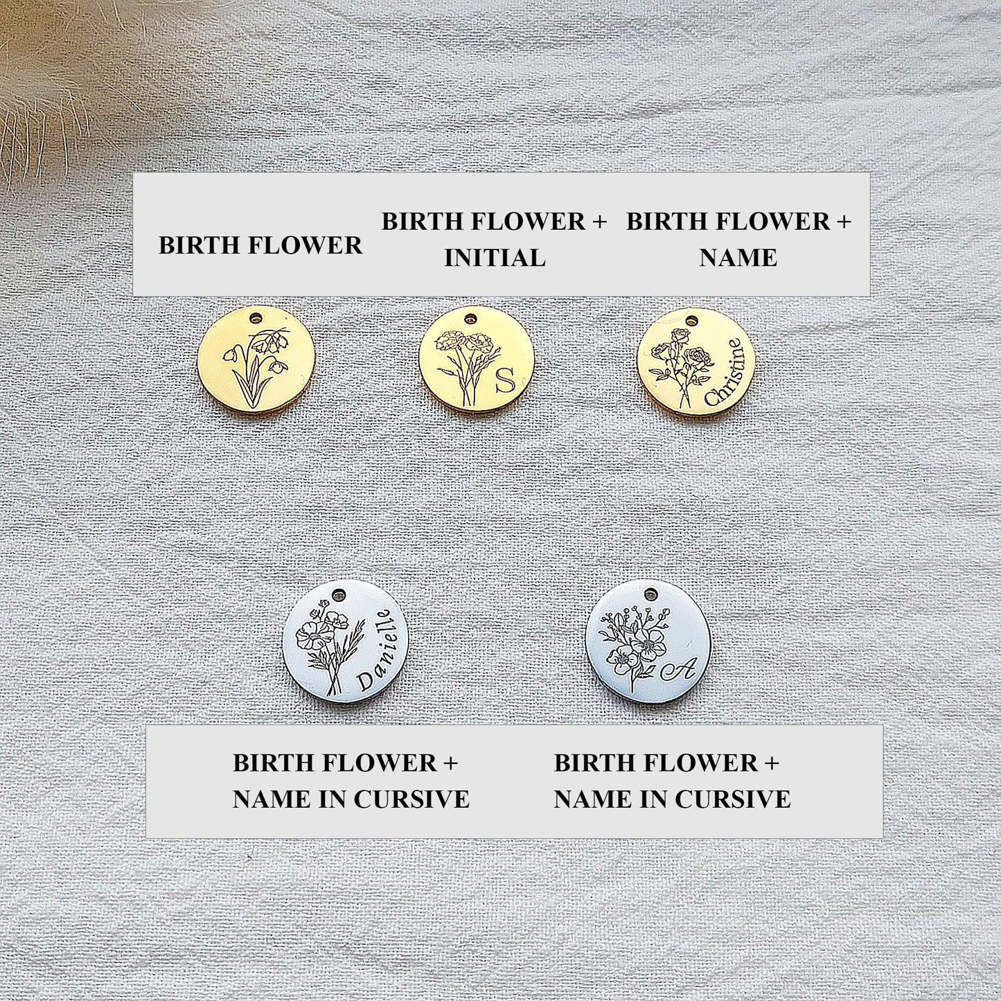 Personalized Birth flower necklace