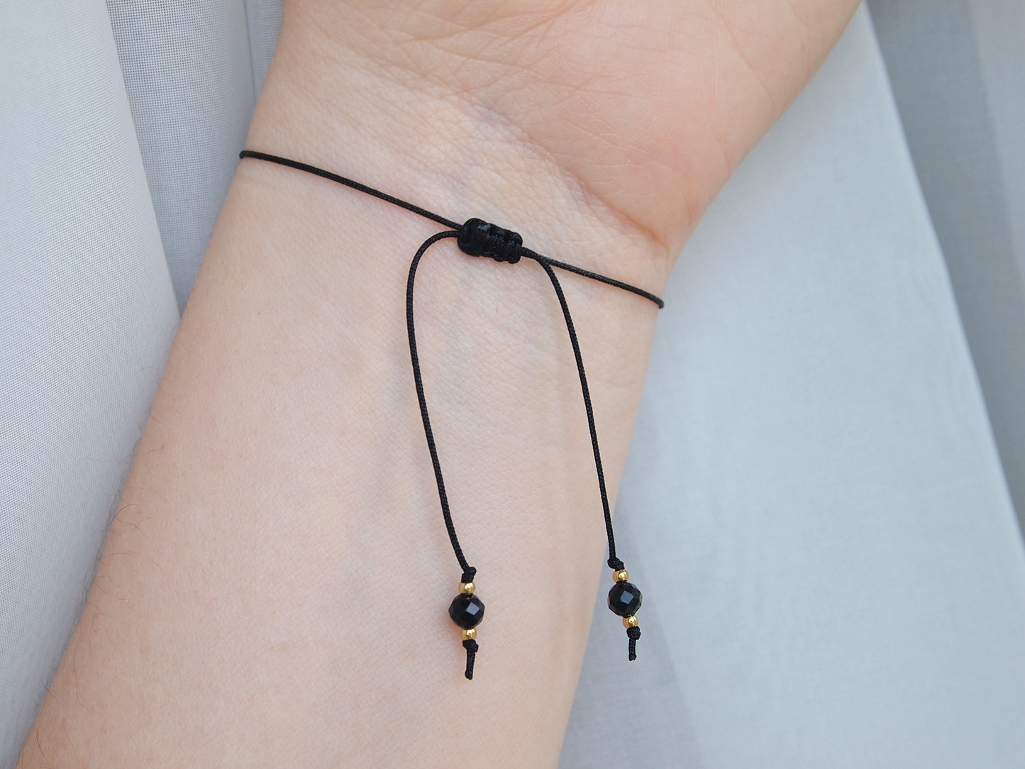 Beaded Black tourmaline bracelet