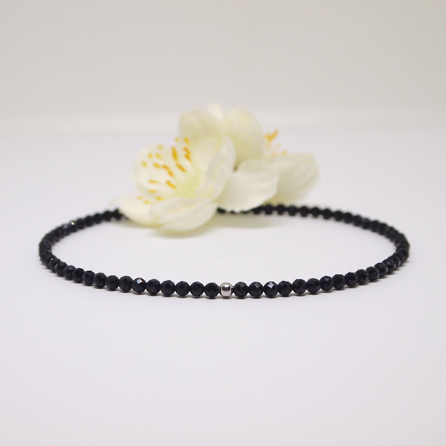 black tourmaline anklet, woman gemstone ewelry