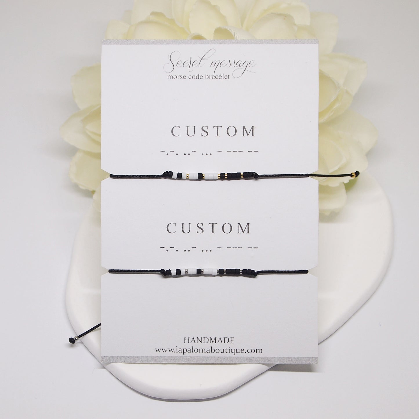 custom morse code bracelet set