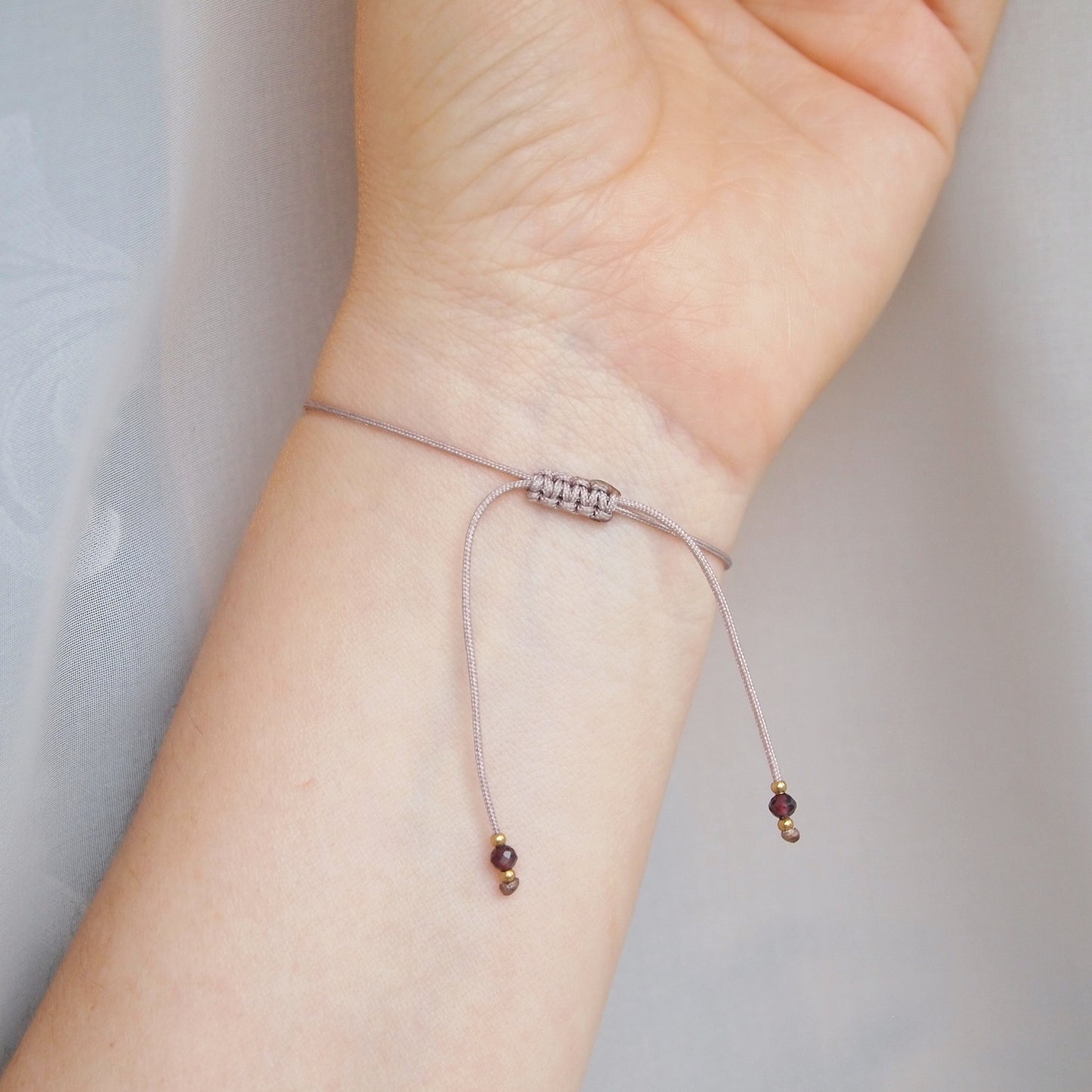 Beaded garnet bracelet