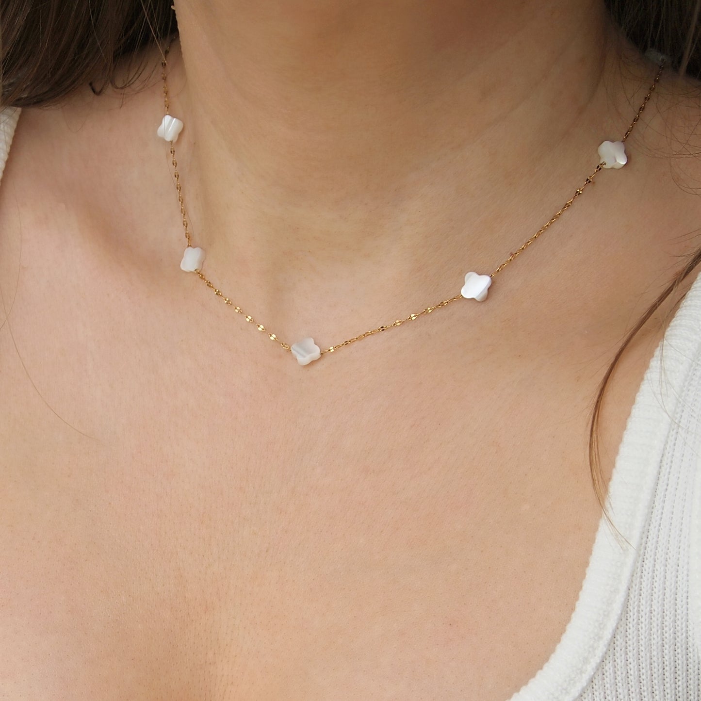 dainty four leaf clover choker, woman jewelry