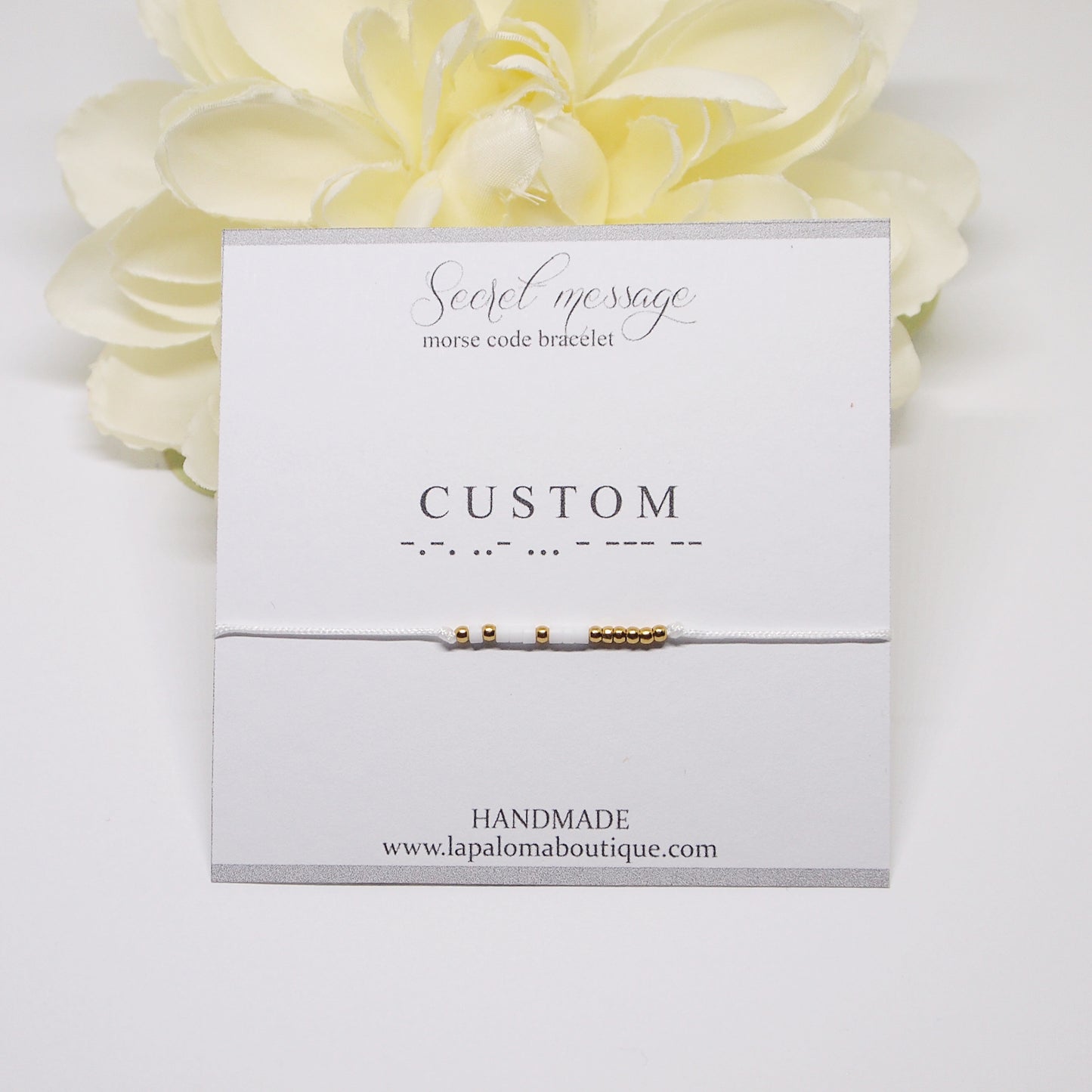 custom word or name morse code bracelet, secret message jewelry
