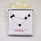 Black four leaf clover necklace