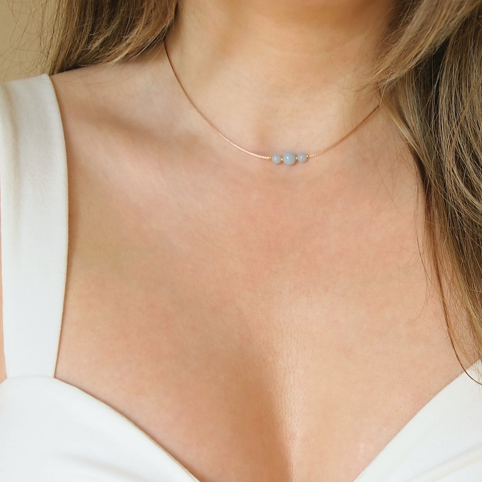 dainty aglelite necklace, woman cord choker