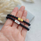 black agate names bracelet for men, custom fathers day gift