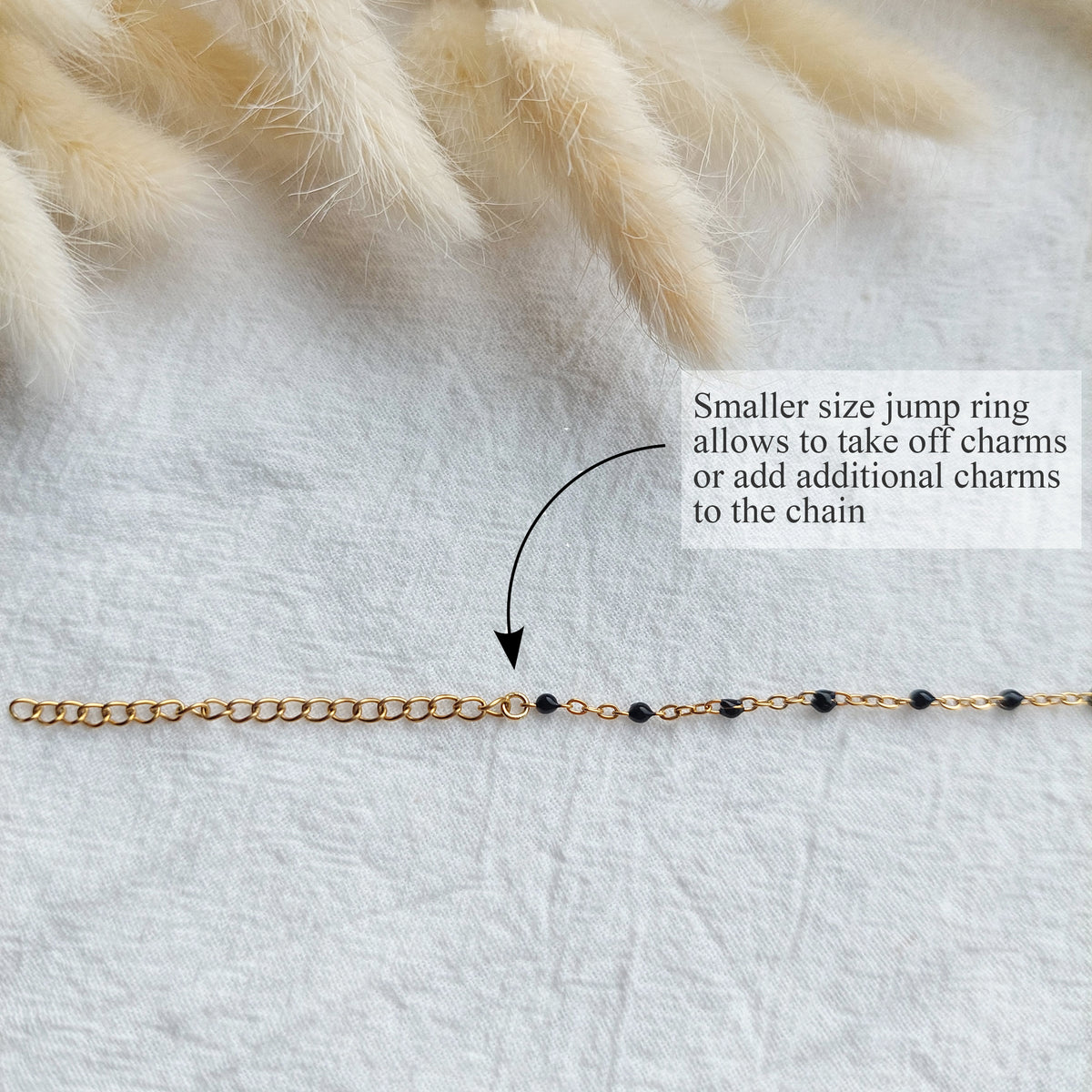 Black enamel bead necklace