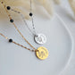birth flower necklace with initial or name