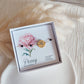 custom birth flower bracelet with name or initial, engaved jewelry