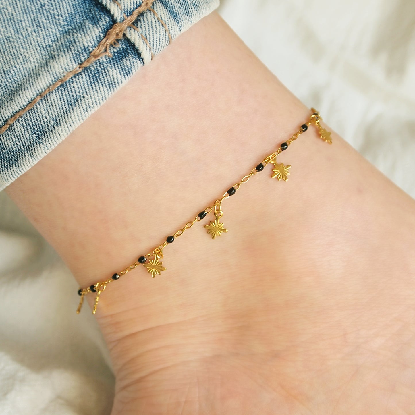 dangling stars woman anklet