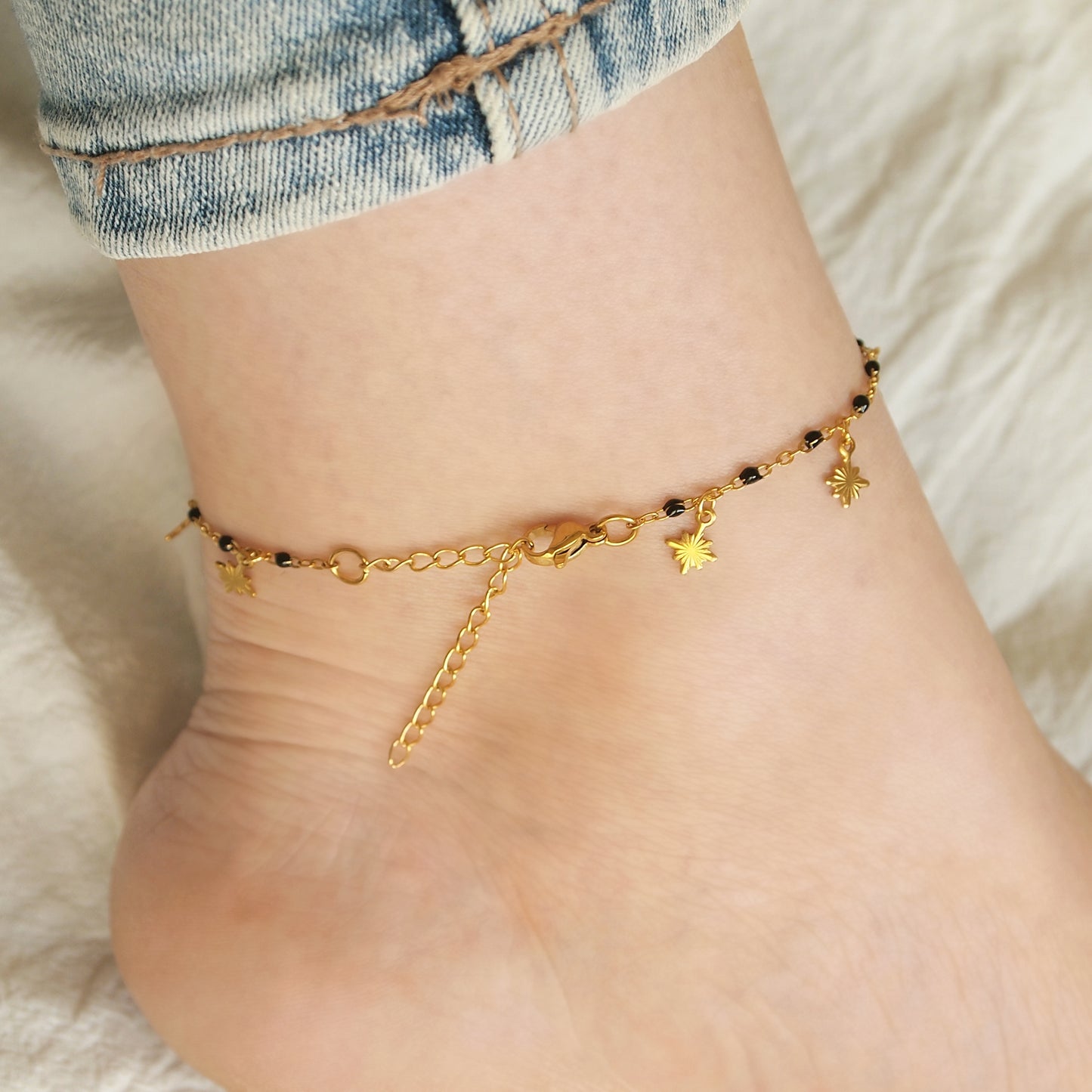 delicate woman anklet, fine stainless steel jewelry