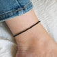 delicate and simple black tourmaline anklet, woman everyday jewelry