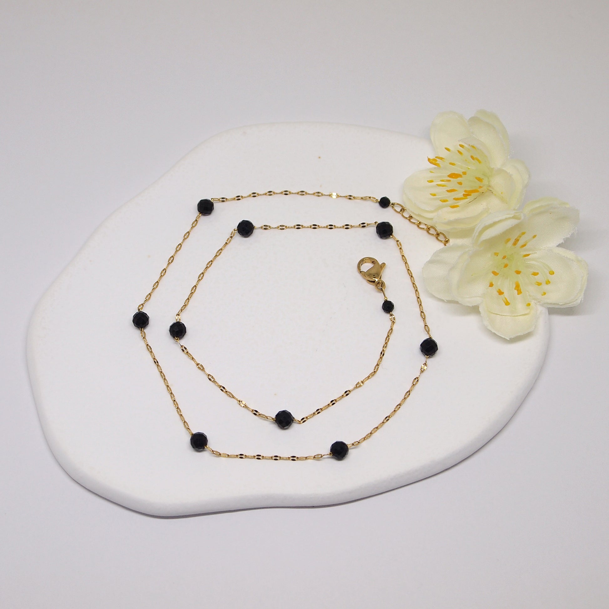 natural black tourmaline neckalce, woman gemstone jewelry