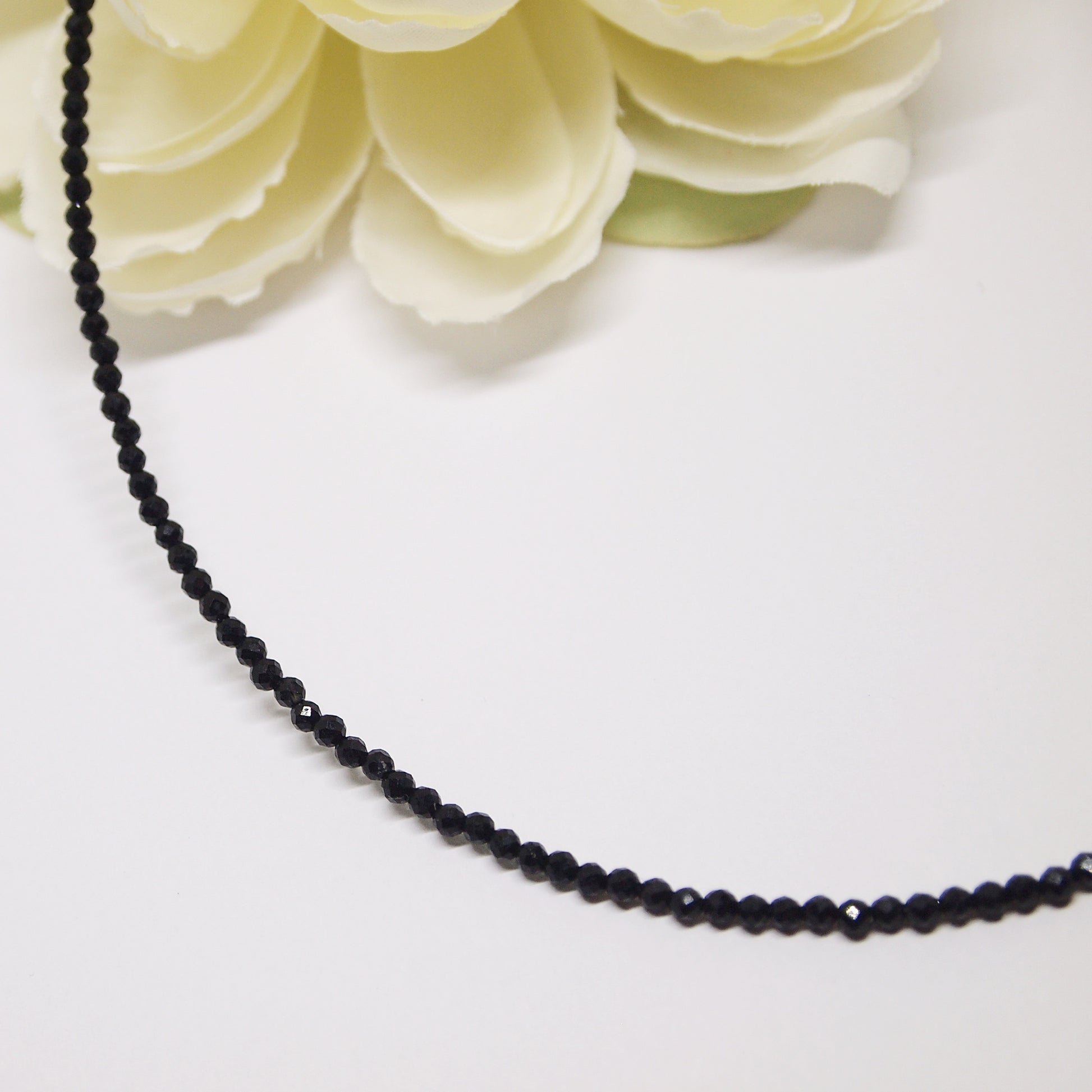 delicate black tourmaline necklace, natural gemstone choker