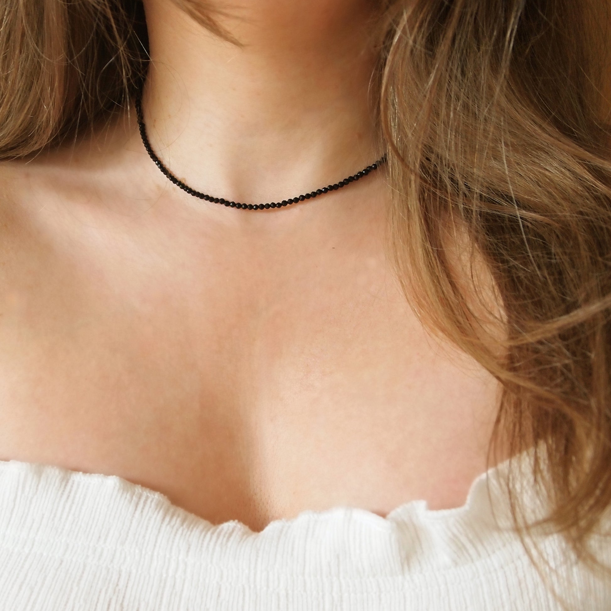 ultra fine black tourmaline necklace