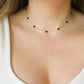 very minimal beaded black tourmaline necklace,