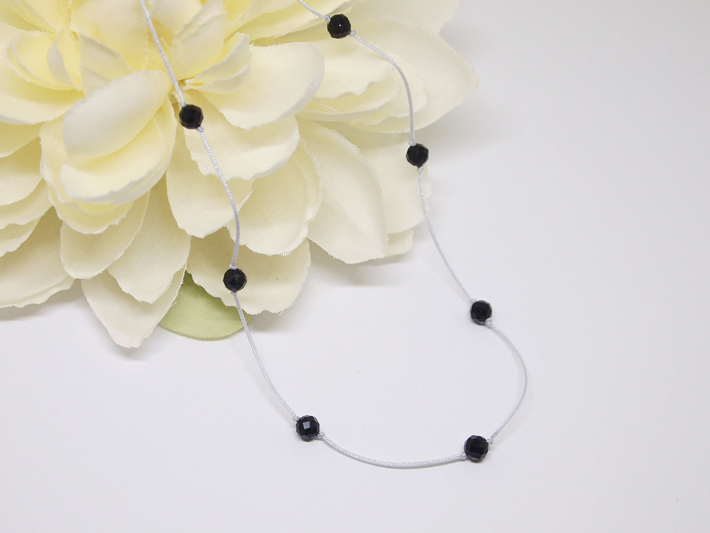ultra dainty black tourmaline adjustable necklace
