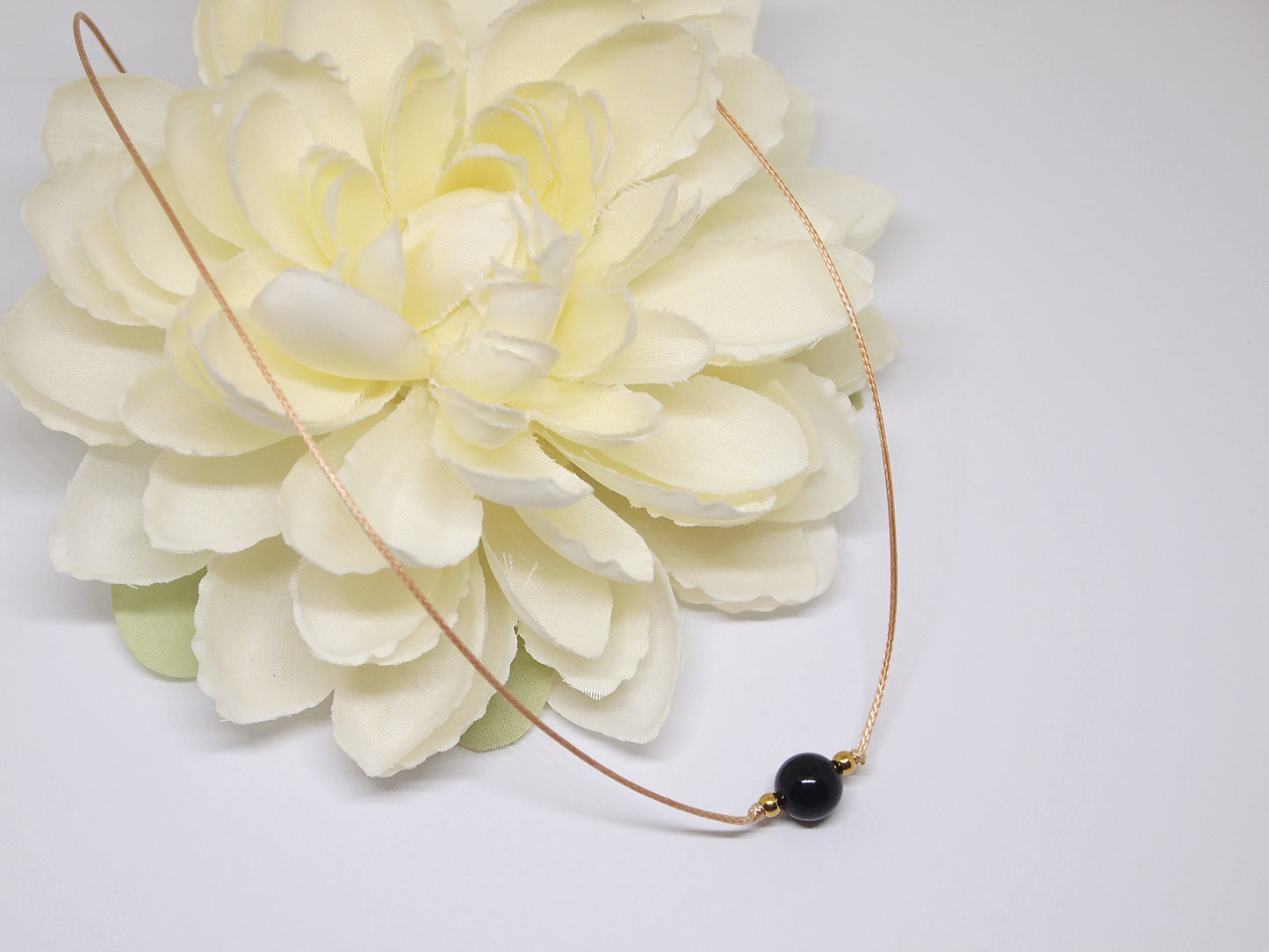 simple everyday choker with black tourmaline, gift for woman
