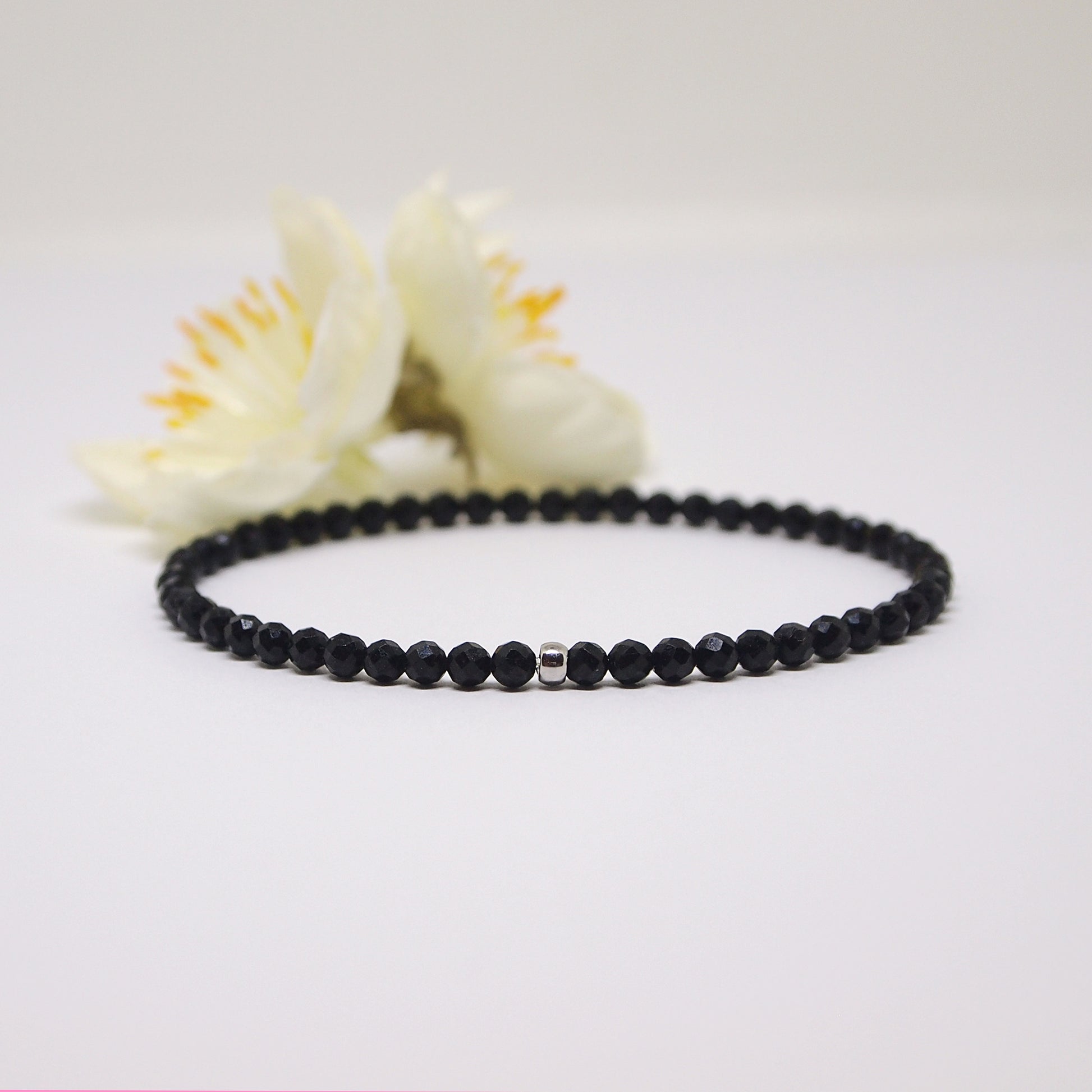 natural gemstone bracelet, black tourmaline jewelry