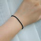dainty everyday bracelet with black tourmaline, stretch bracelet