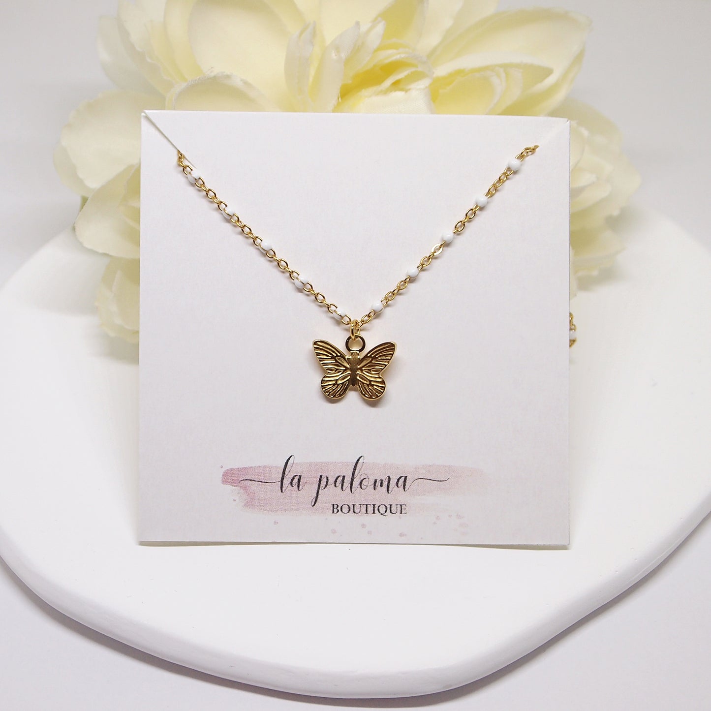 Butterfly charm necklace