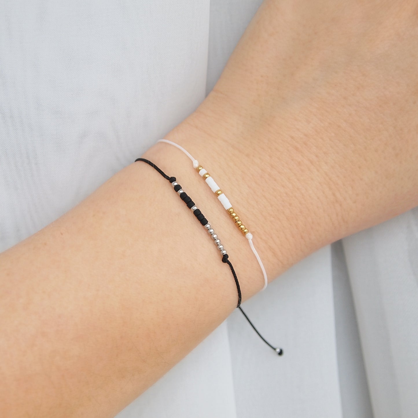 morse code bracelet set, anniversary gift for couples