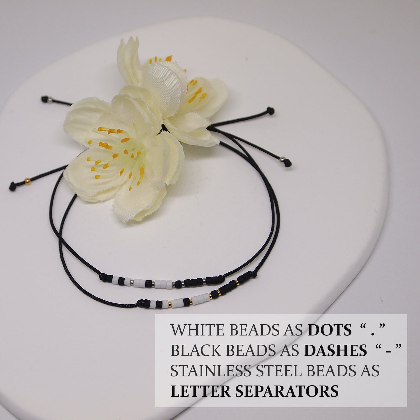 custom word or name morse code bracelet, meaningful anniversary gift