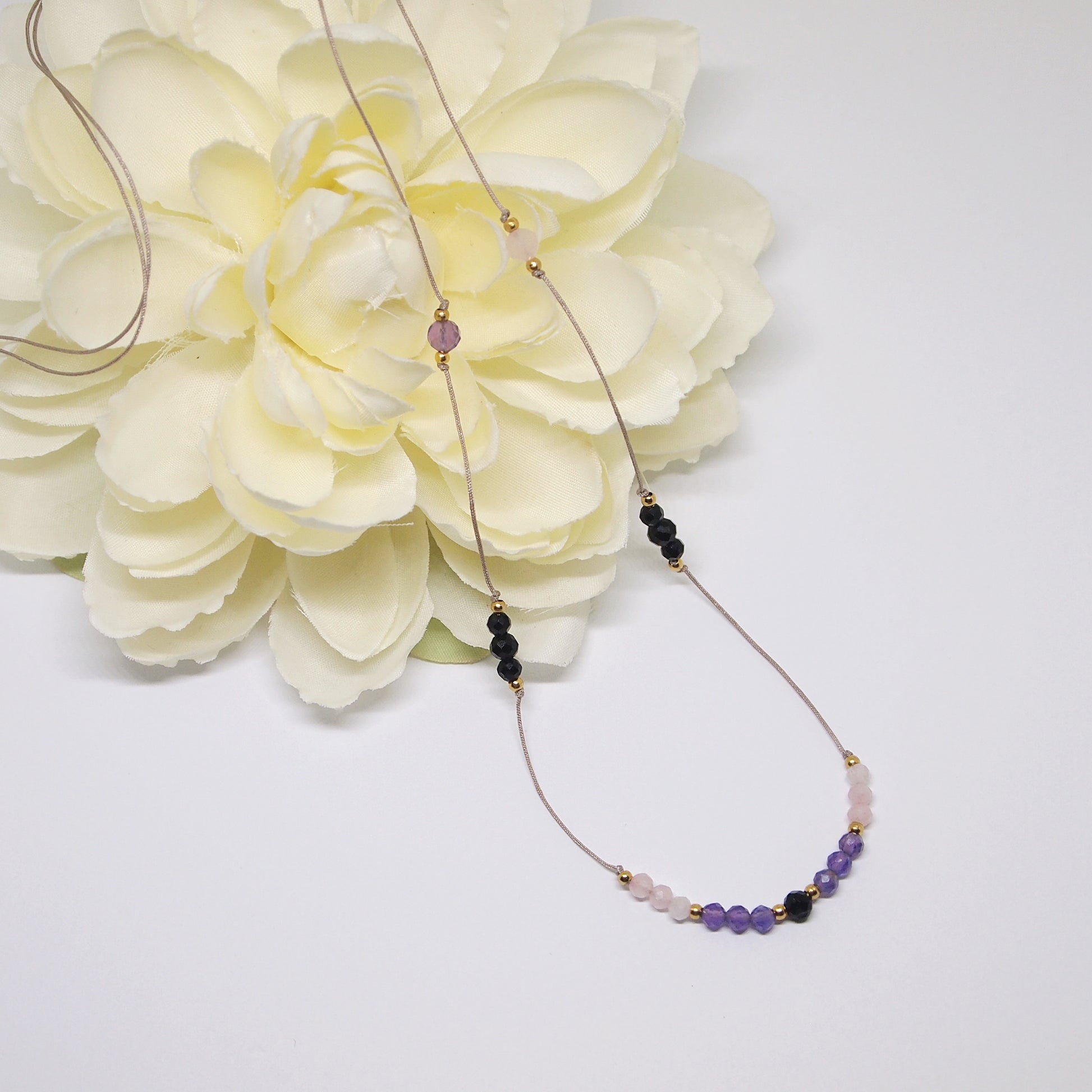 empath protection choker, gemstone cord jewelry