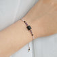 raw black tourmaline, amethyst and rose quartz bracelet, woman bracelets