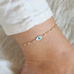 turkish eye anklet on white or black chain