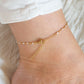 beaded chain anklet, dainty everyday jewelry