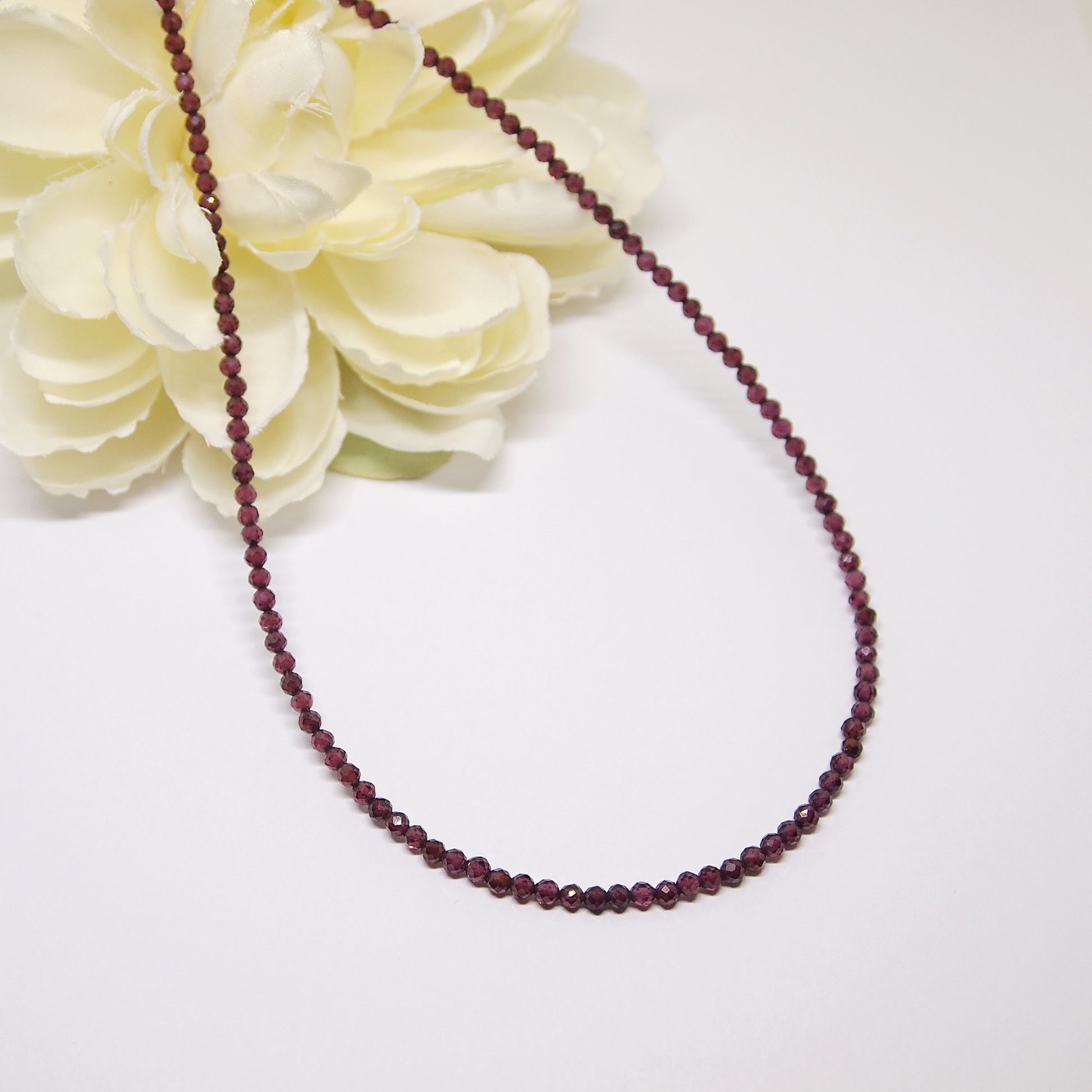 dainty natural garnet choker, gemstone jewelry