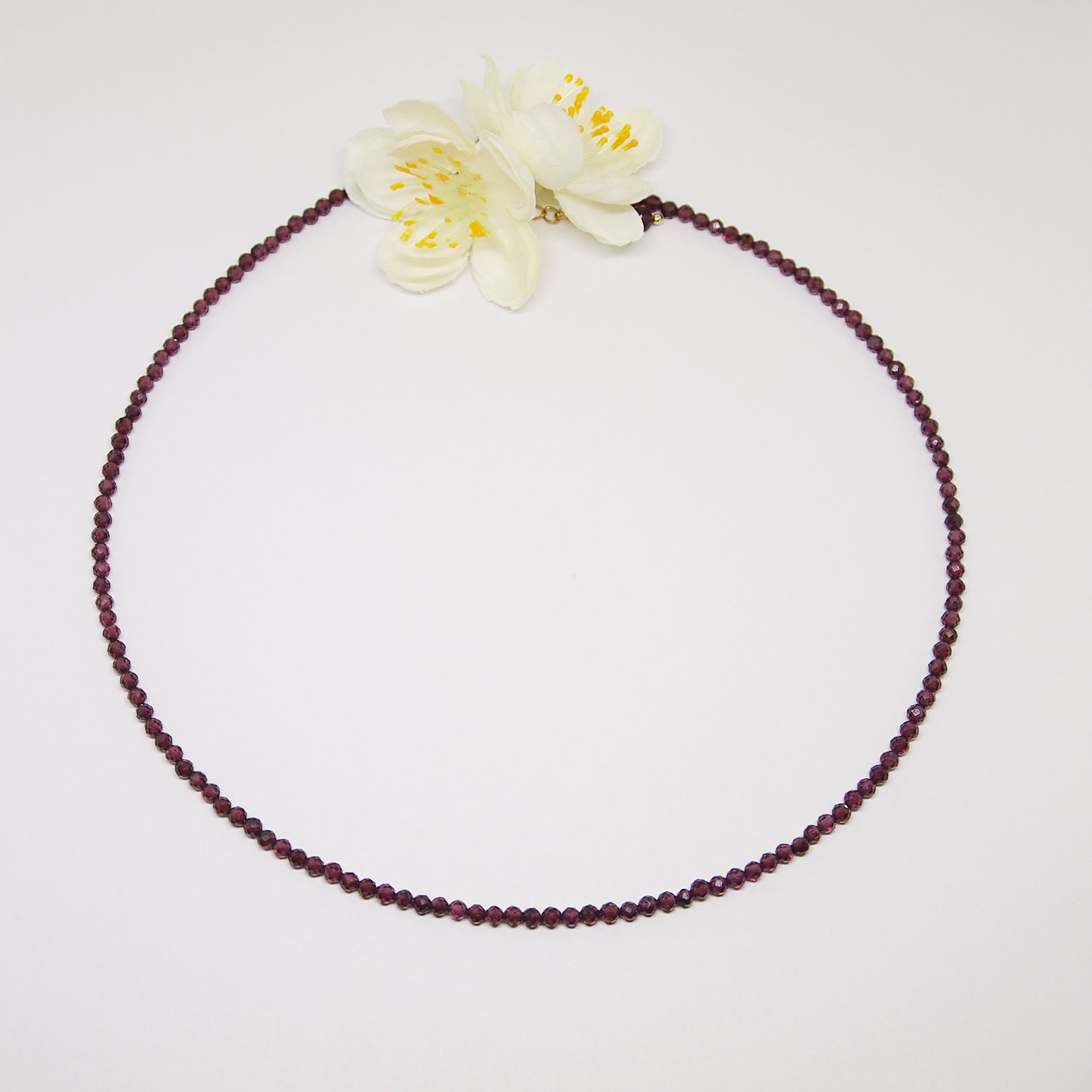 woman garnet necklace, simple gemstone jewelry