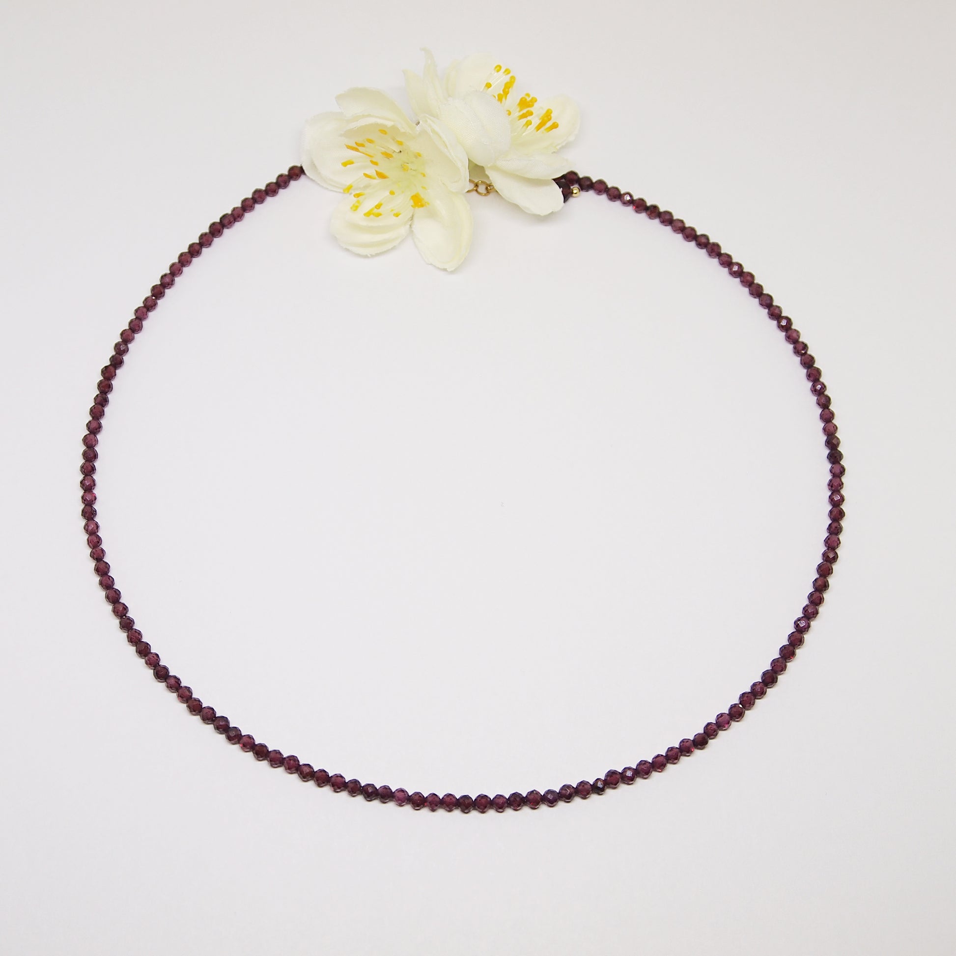 woman garnet necklace, simple gemstone jewelry
