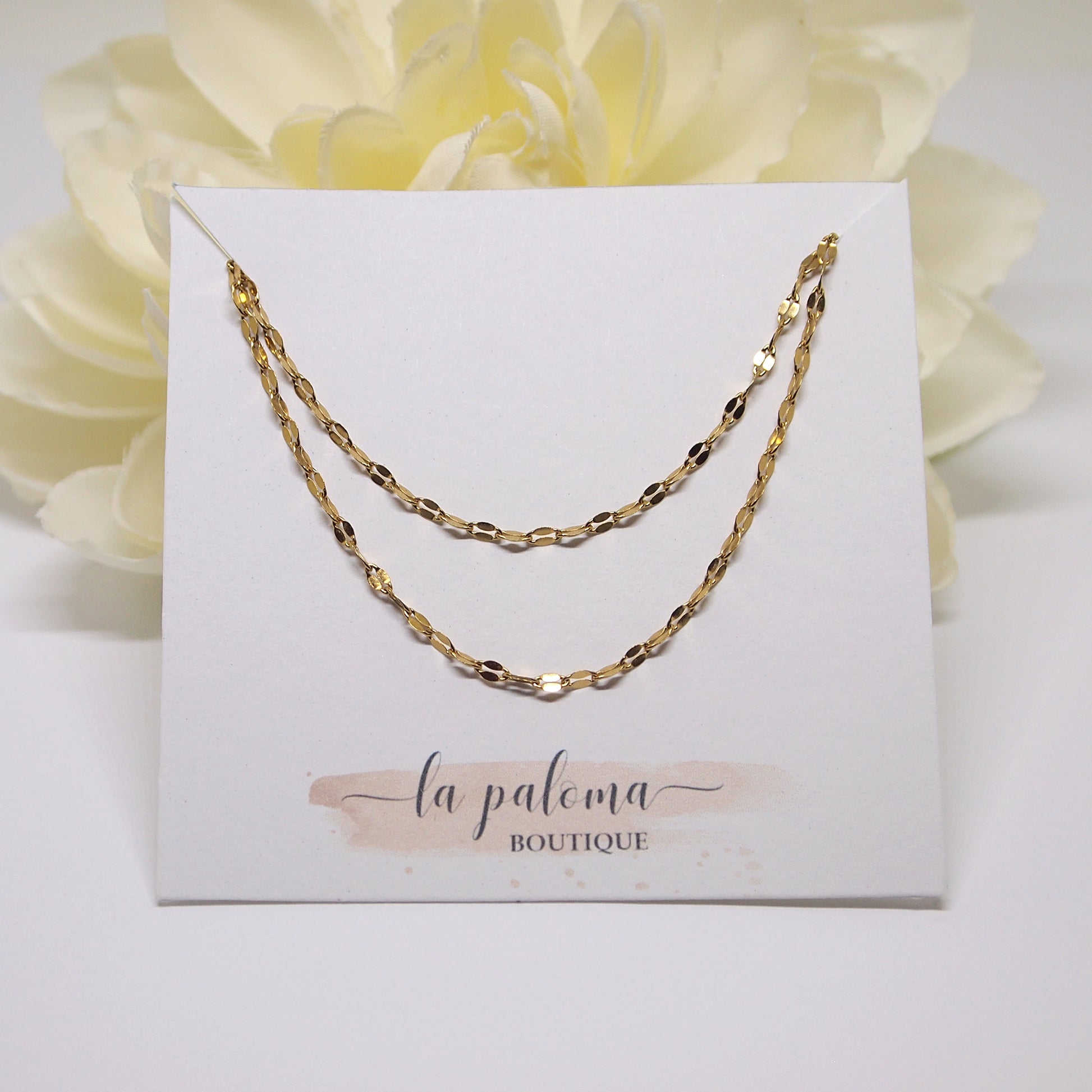 delicate gold neckalce, stainless steel