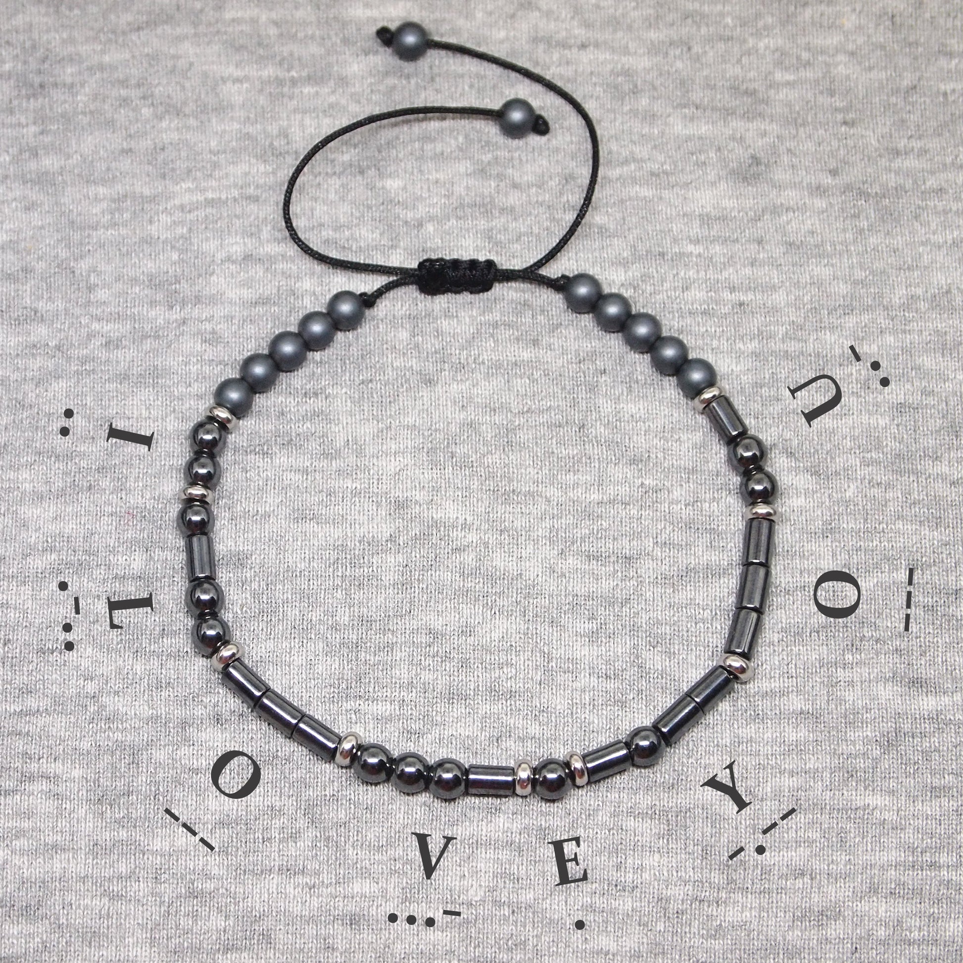 I Love you morse code bracelet, gift for husband
