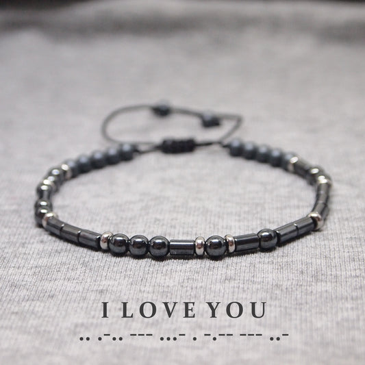 i love you morse code bracelet, anniversary gift idea