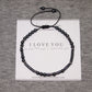 mens morse code bracelet with written I love you message