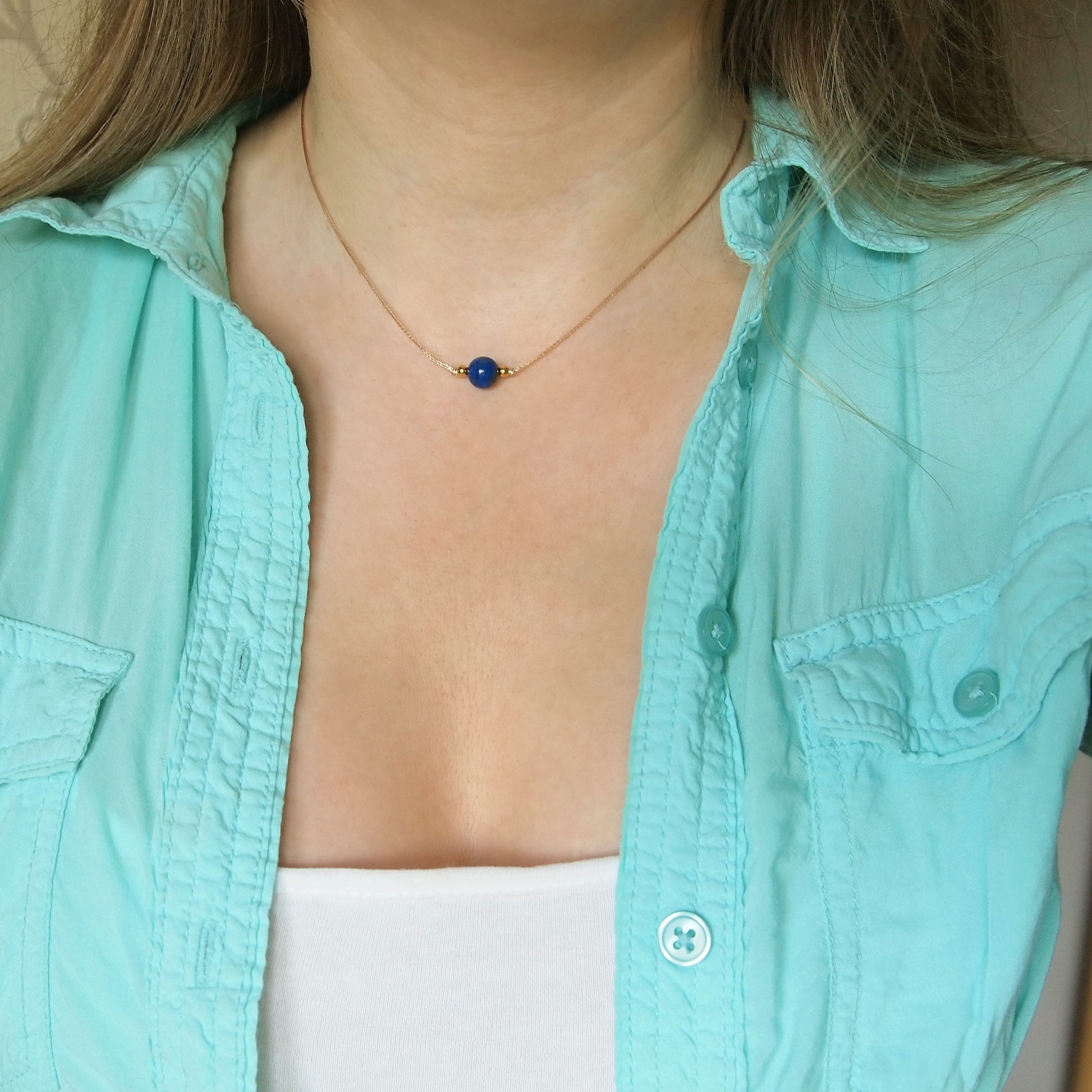everyday lapis lazuli choker necklace