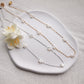dainty star necklace in gold and silver colors, pearl necklace