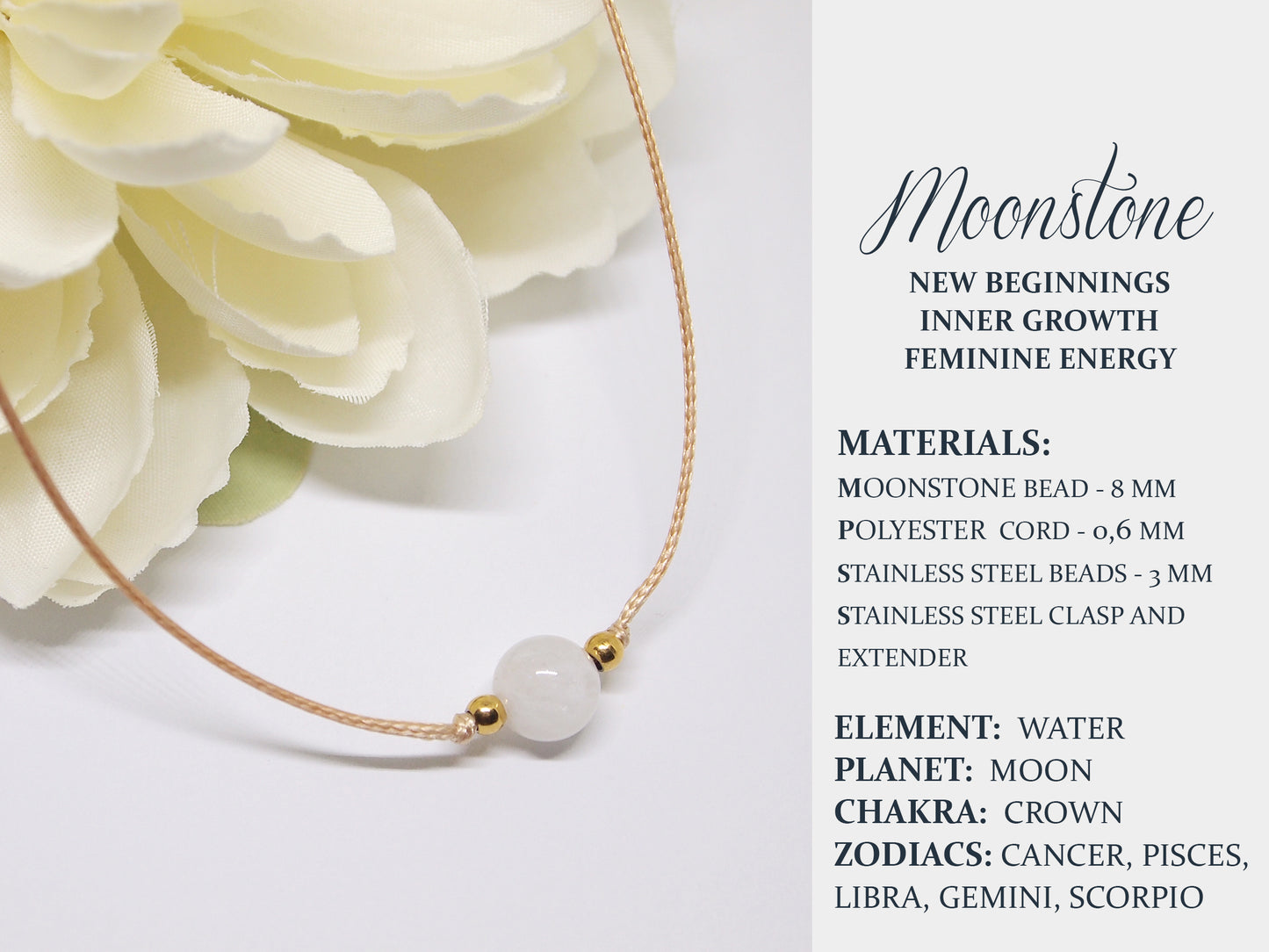 moonstone gemstone necklace, feminine jewelry