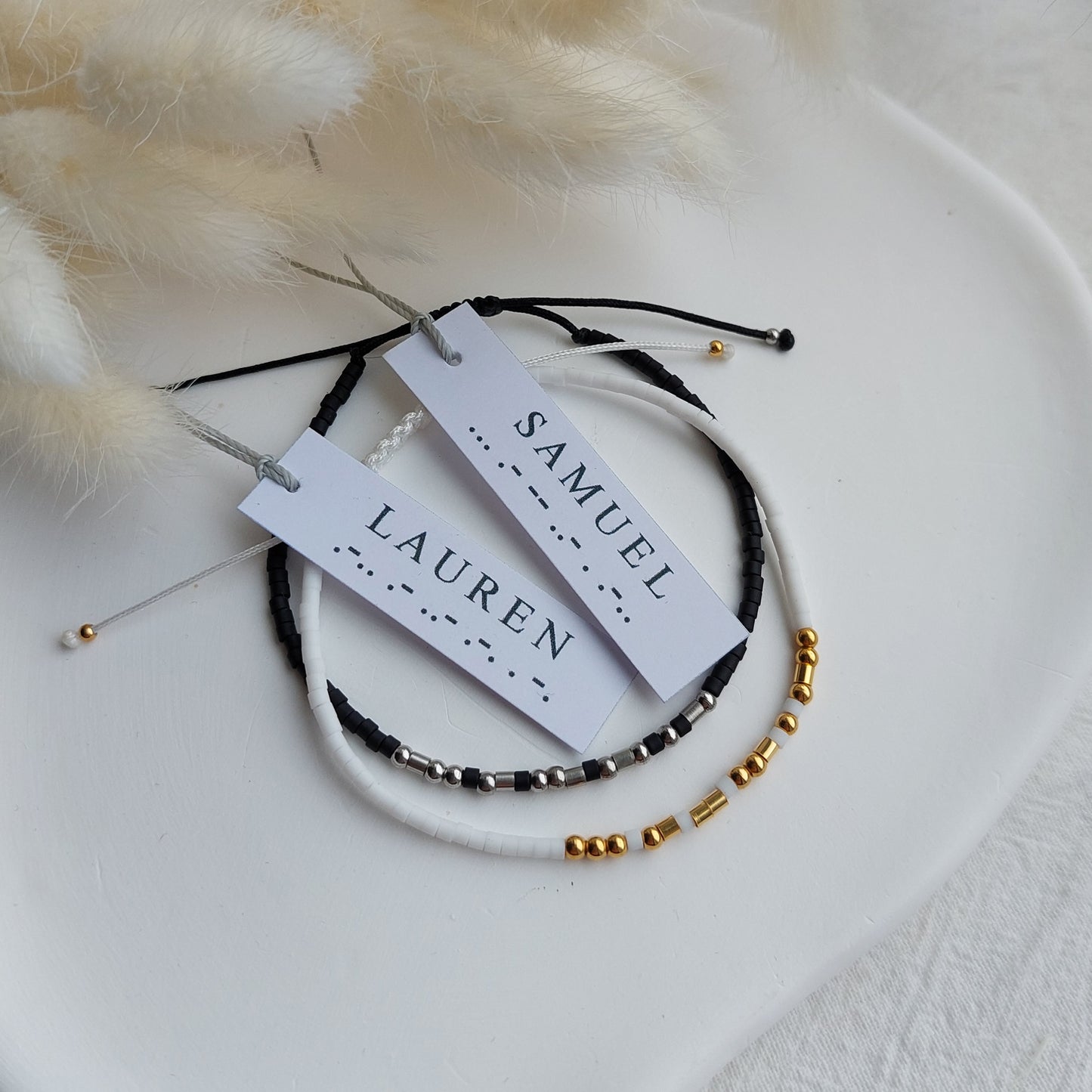 matching morse code bracelets for couples