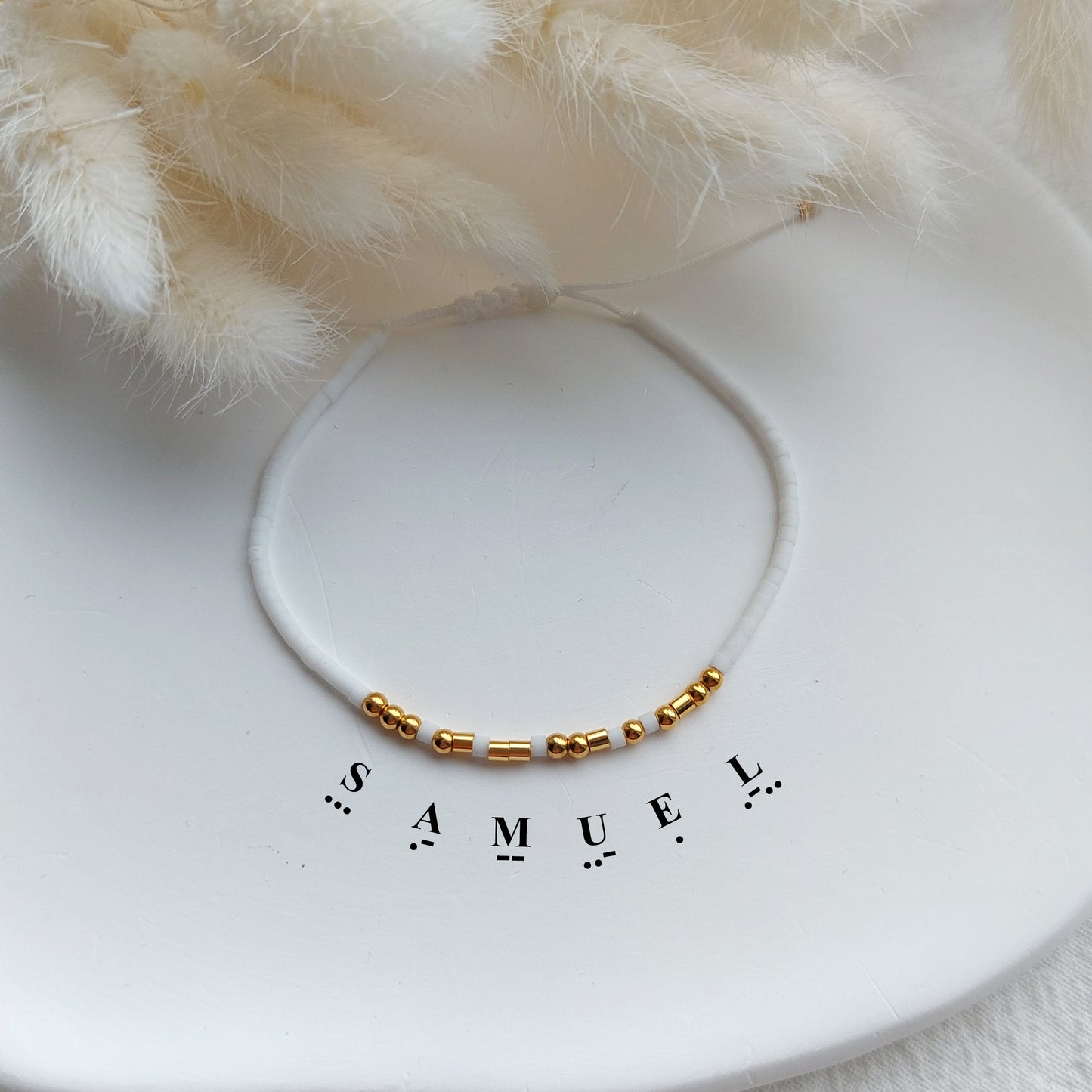 custom name or word morse code bracelet