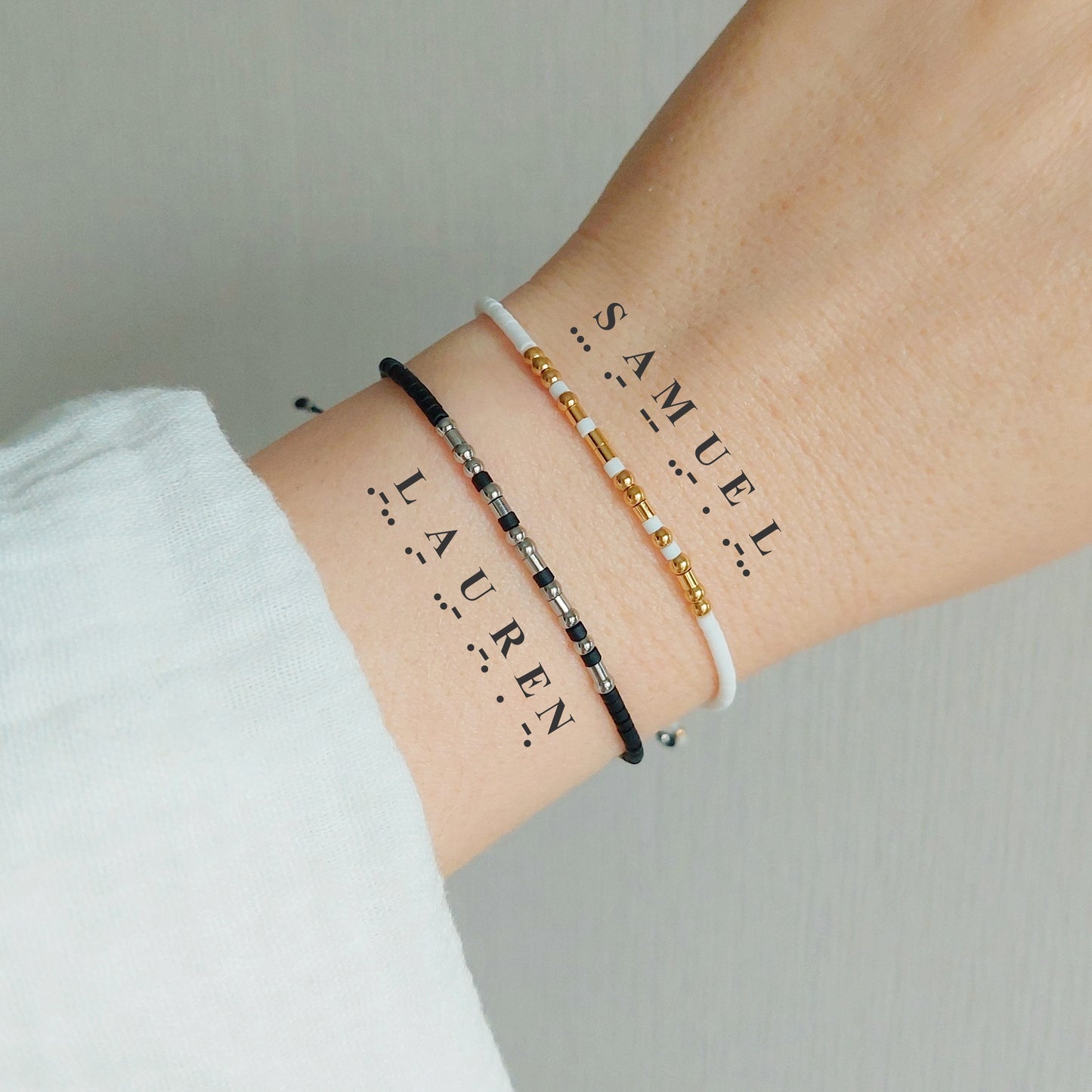 custom name morse code couples bracelets