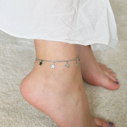 woman star anklet