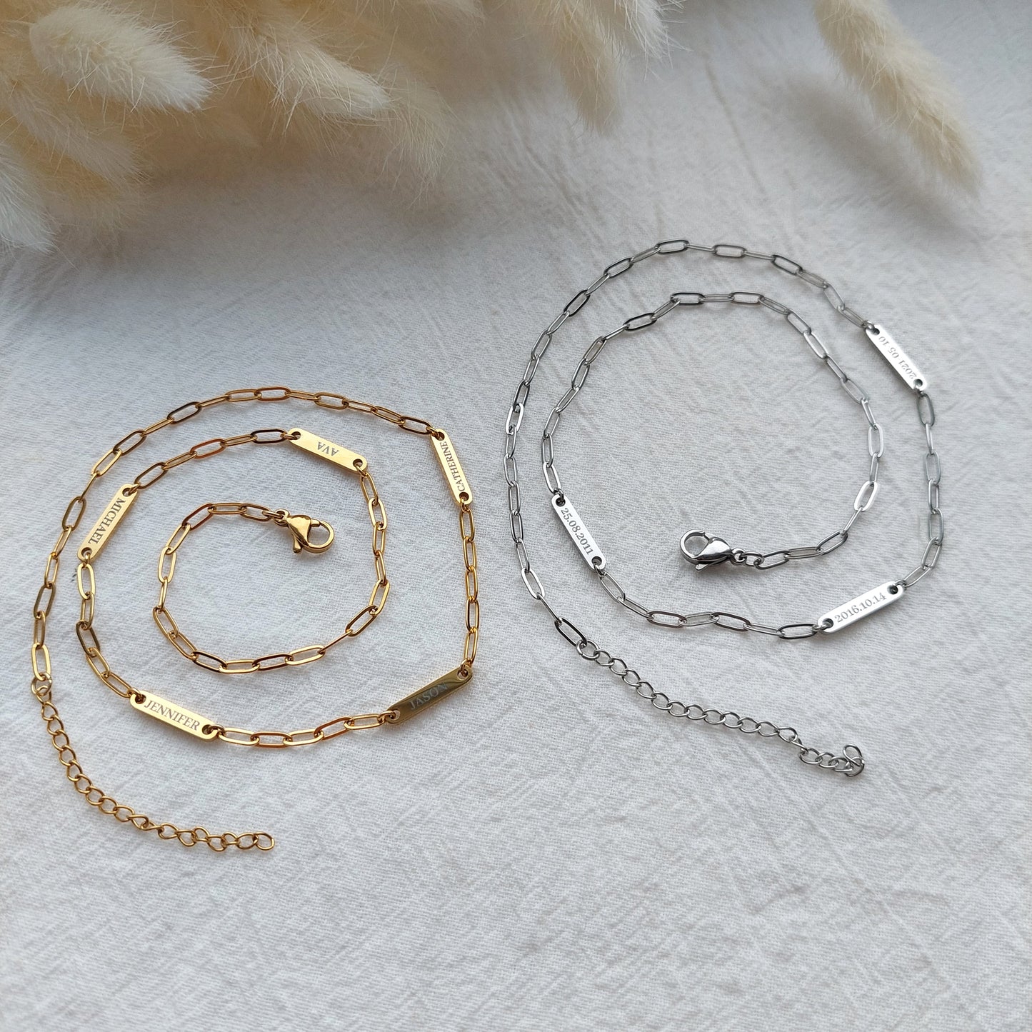 kids or grandkids names necklace, personalized engraved necklace for mom or grandma