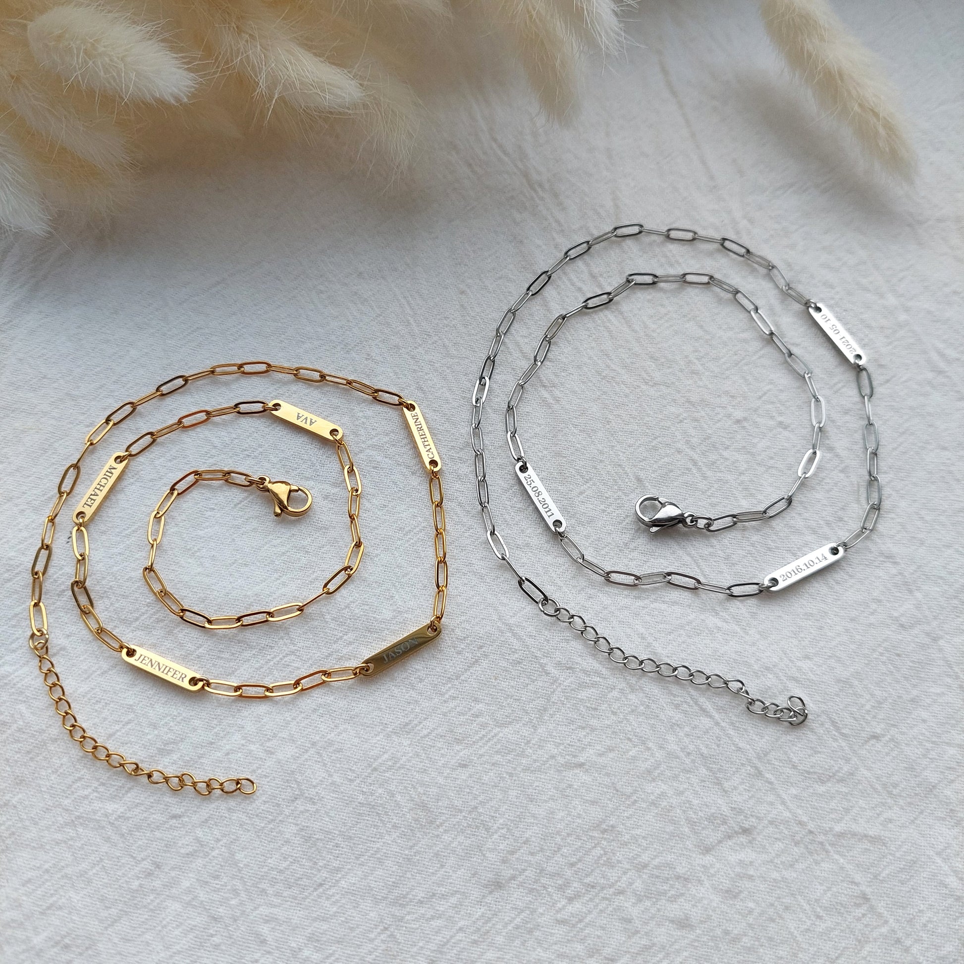 kids or grandkids names necklace, personalized engraved necklace for mom or grandma