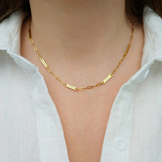 family name necklace, custom engraved jewelry