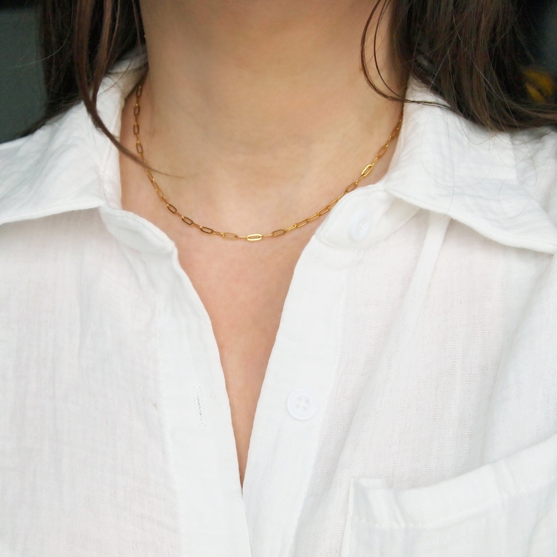 paperclip stainless steel necklace